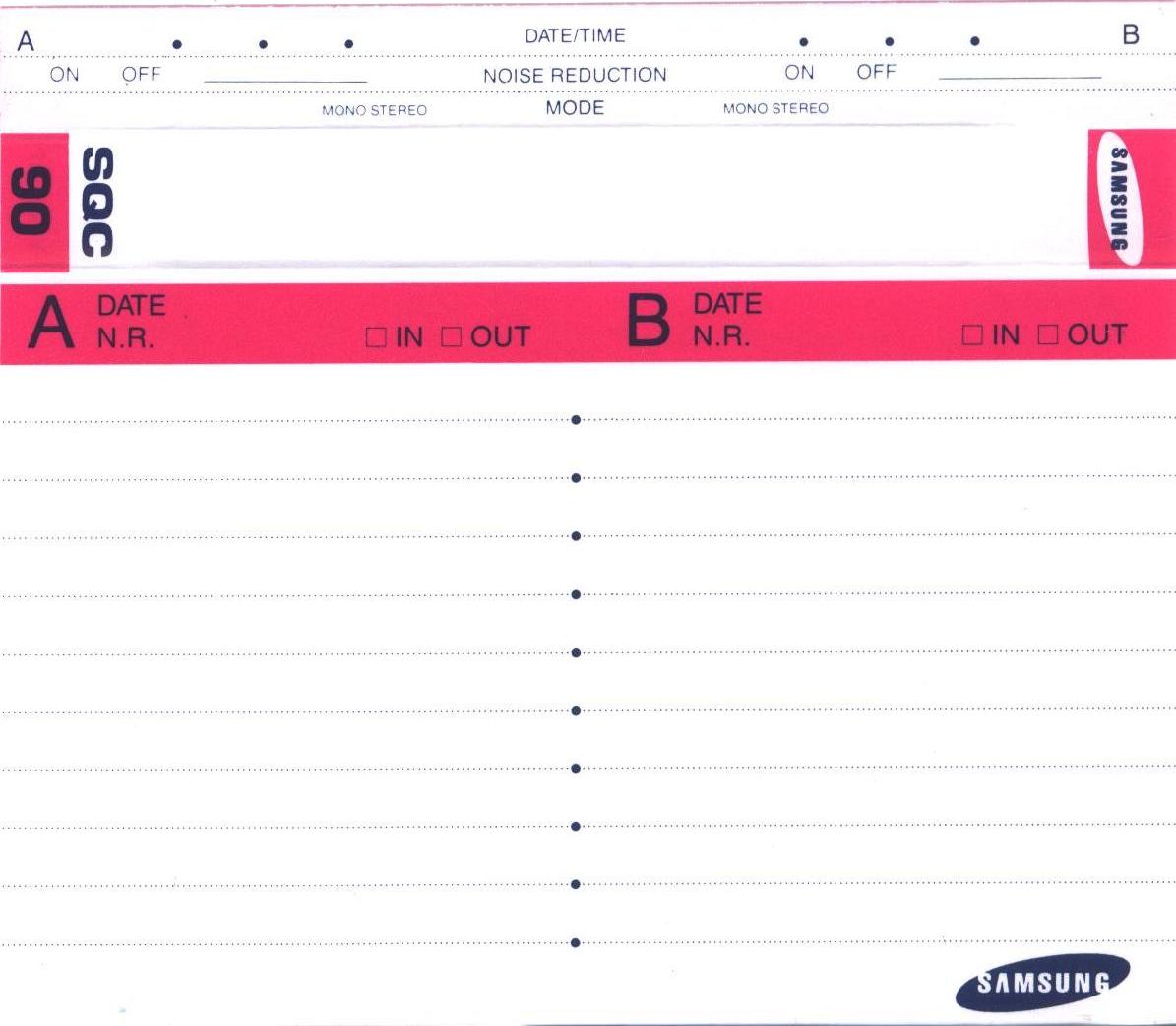 Compact Cassette: Unknown Samsung - SQC 90