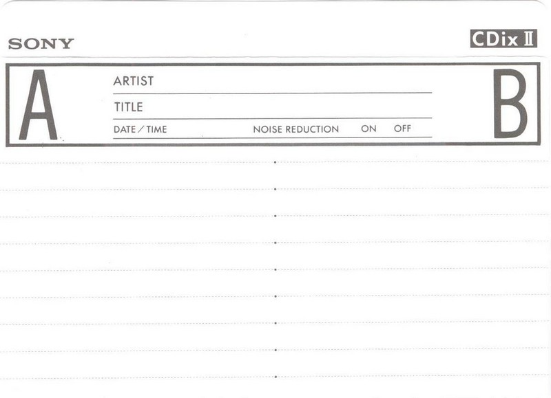 Compact Cassette Sony CDix II 50 Type II Chrome 1991 Japan