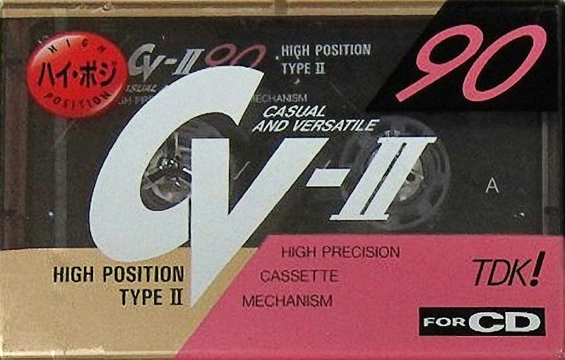 Compact Cassette TDK CV-II 90 "CV2-90" Type II Chrome 1990 Japan