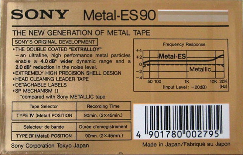 Compact Cassette: Sony  - Metal-ES 90