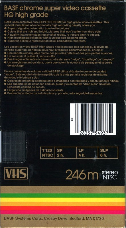 VHS, Video Home System: BASF  - super HG 120