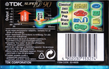 Compact Cassette TDK Super D 90 "SD-90EB" Type II Chrome 1997 Worldwide