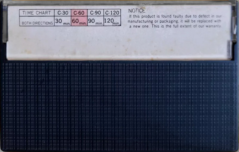 Compact Cassette TKR 60 Type I Normal Hong Kong