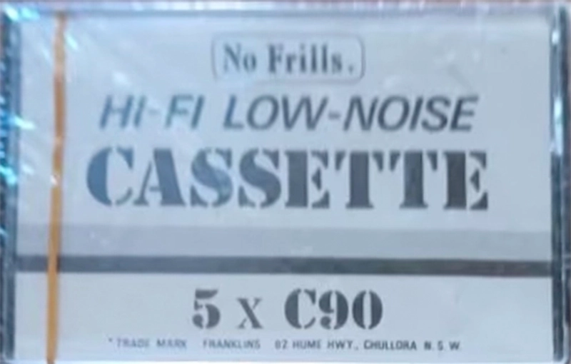 Compact Cassette No Frills 90 Type I Normal Australia, UK