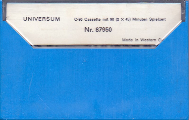 Compact Cassette Universum 90 Type I Normal 1971 Europe