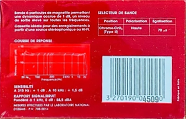 Compact Cassette Carrefour X-CR II 90 Type II Chrome France