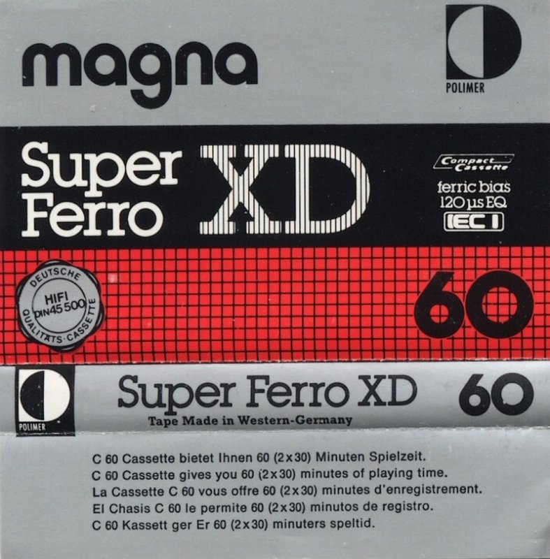 Compact Cassette Magna Super Ferro XD 60 Type I Normal 1979 Europe