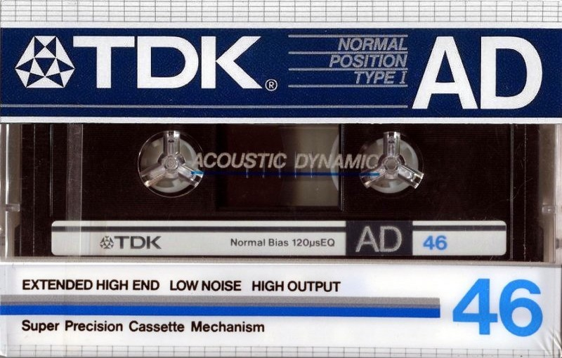 Compact Cassette TDK AD 46 Type I Normal 1984 Japan