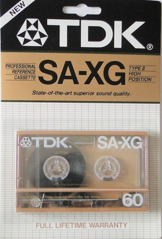 Blister TDK SA-XG 60 Type II Chrome 1986 USA