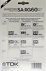 Blister TDK SA-XG 60 Type II Chrome 1986 USA