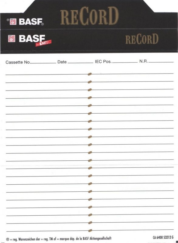 Compact Cassette BASF Record II 90 Type II Chrome 1997 Europe