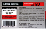 Compact Cassette TDK PRO AM 120 "AM120" Type I Normal 1989 USA