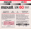 Compact Cassette Maxell LN 60 Type I Normal 1984 Europe