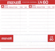 Compact Cassette Maxell LN 60 Type I Normal 1984 Europe