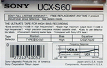 Compact Cassette Sony UCX-S 60 Type II Chrome 1985 USA
