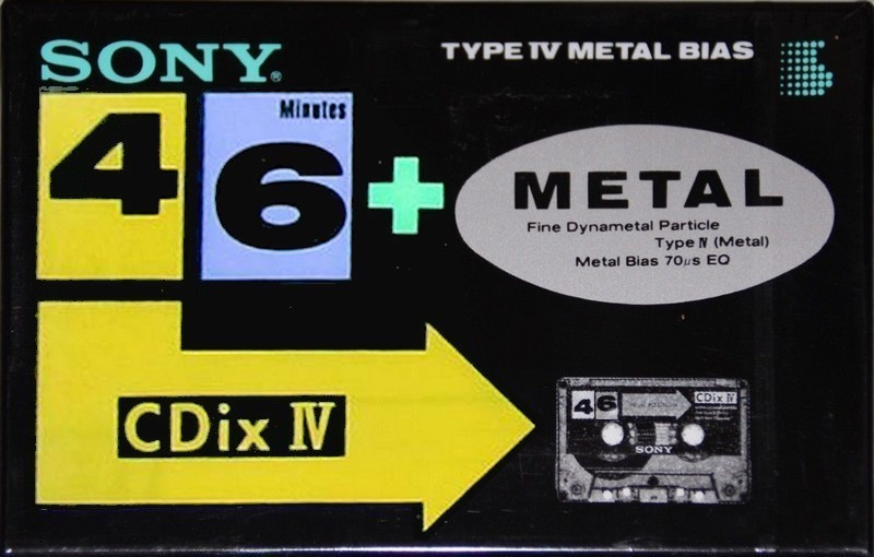 Compact Cassette Sony CDix IV 46 "C-46CDX4" Type IV Metal 1991 Japan