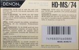 Compact Cassette Denon HD-MS 74 Type IV Metal 1990 Europe