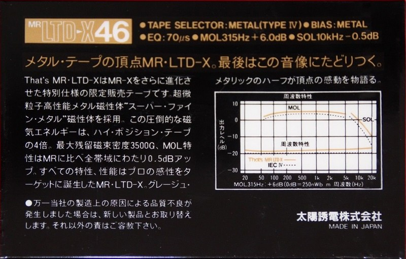 Compact Cassette: Taiyo Yuden Thats - LTD-X 46