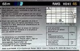 Compact Cassette RAKS HD-XI 46 Type I Normal 1988 Europe