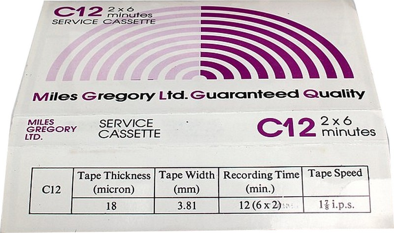 Compact Cassette Miles Gregory LTD. 12 "C12" Service Cassette UK