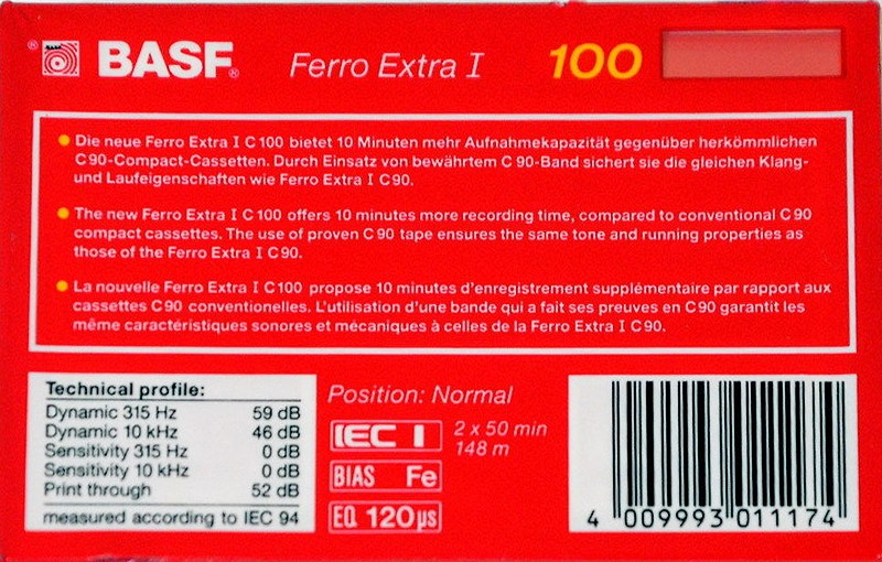 Compact Cassette: BASF  - Ferro Extra I 100