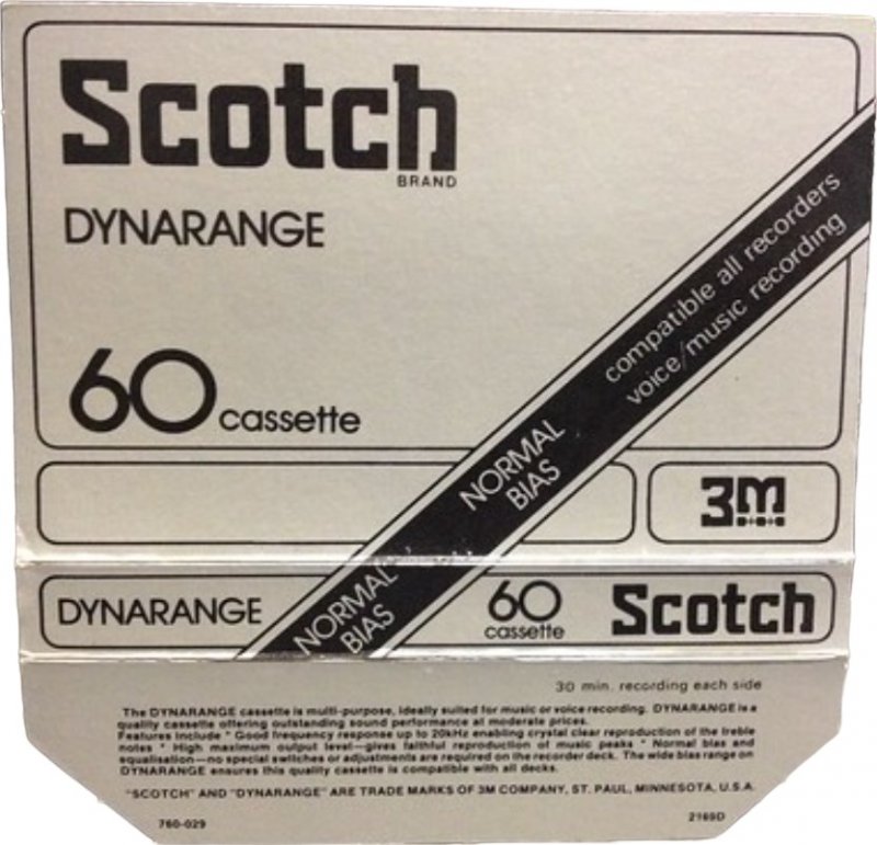 Compact Cassette Scotch Dynarange 60 Type I Normal 1979 USA