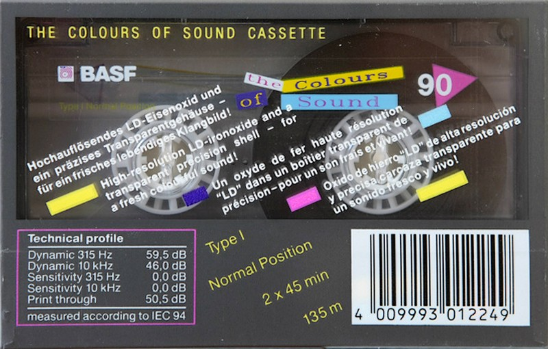 Compact Cassette BASF The Colours Of Sound 90 Type I Normal 1989 Europe