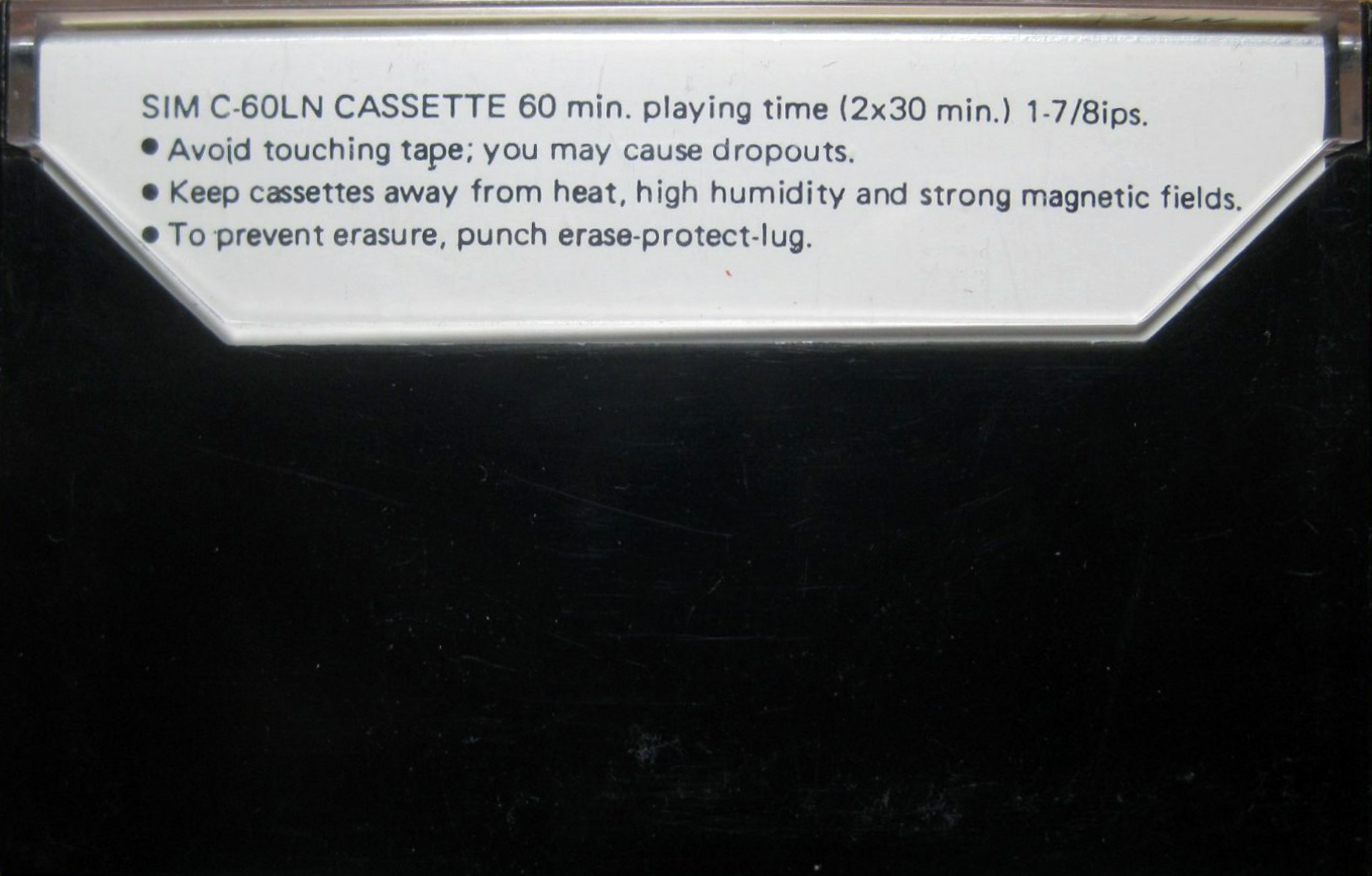 Compact Cassette Sim LN 60 Type I Normal Hong Kong