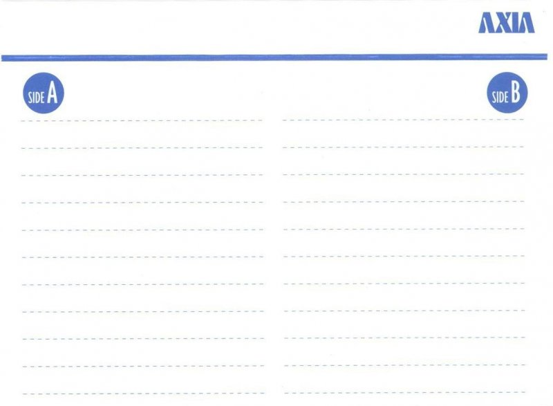 Compact Cassette AXIA AX1 60 Type I Normal 2000 Japan