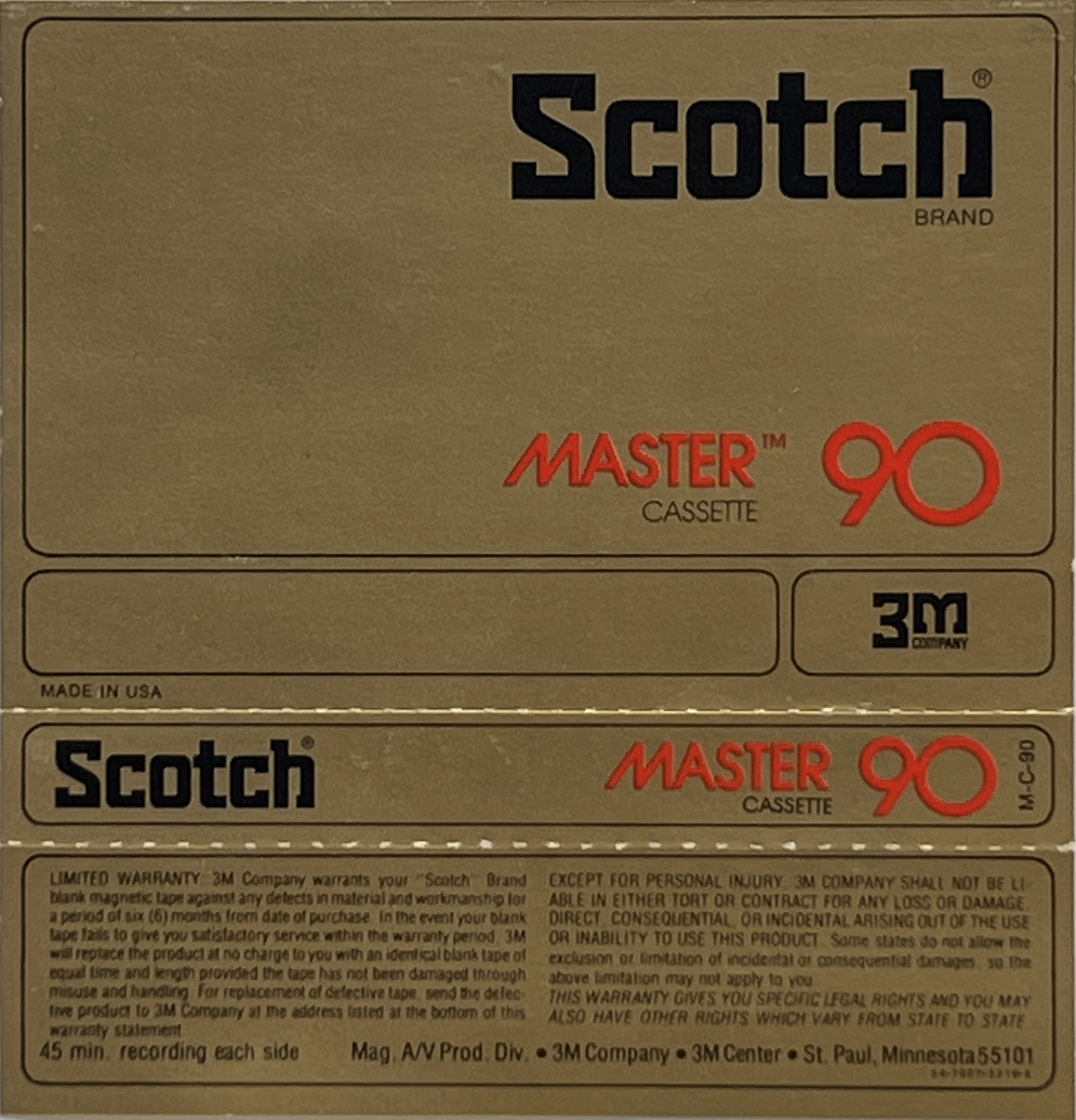 Compact Cassette: 3M Scotch - Master 90