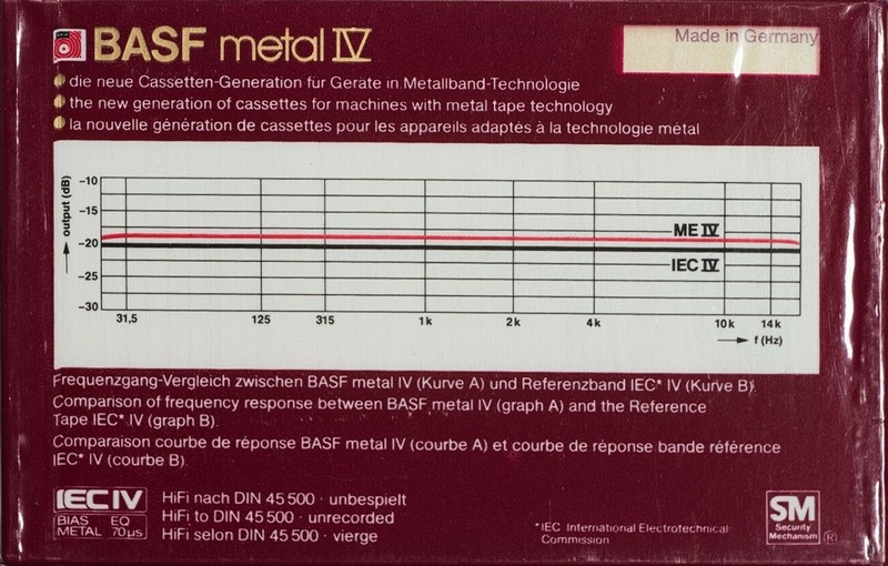 Compact Cassette: BASF  - Metal IV 60