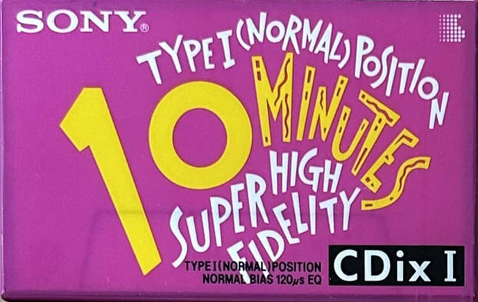 Compact Cassette Sony CDix I 10 "CDIX1 10N" Type I Normal 1990 Japan