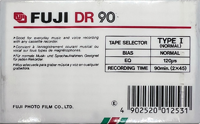 Compact Cassette Fuji DR 90 Type I Normal 1987 Europe