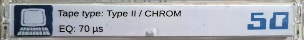 Compact Cassette Computape 50 Type II Chrome Hong Kong