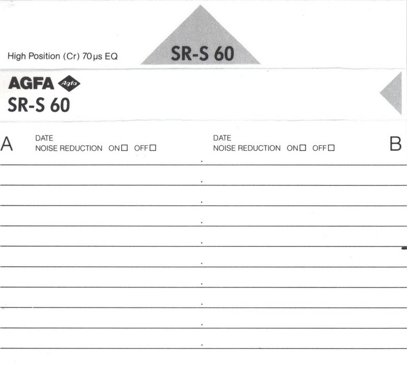 Compact Cassette: AGFA  - SR-S 60