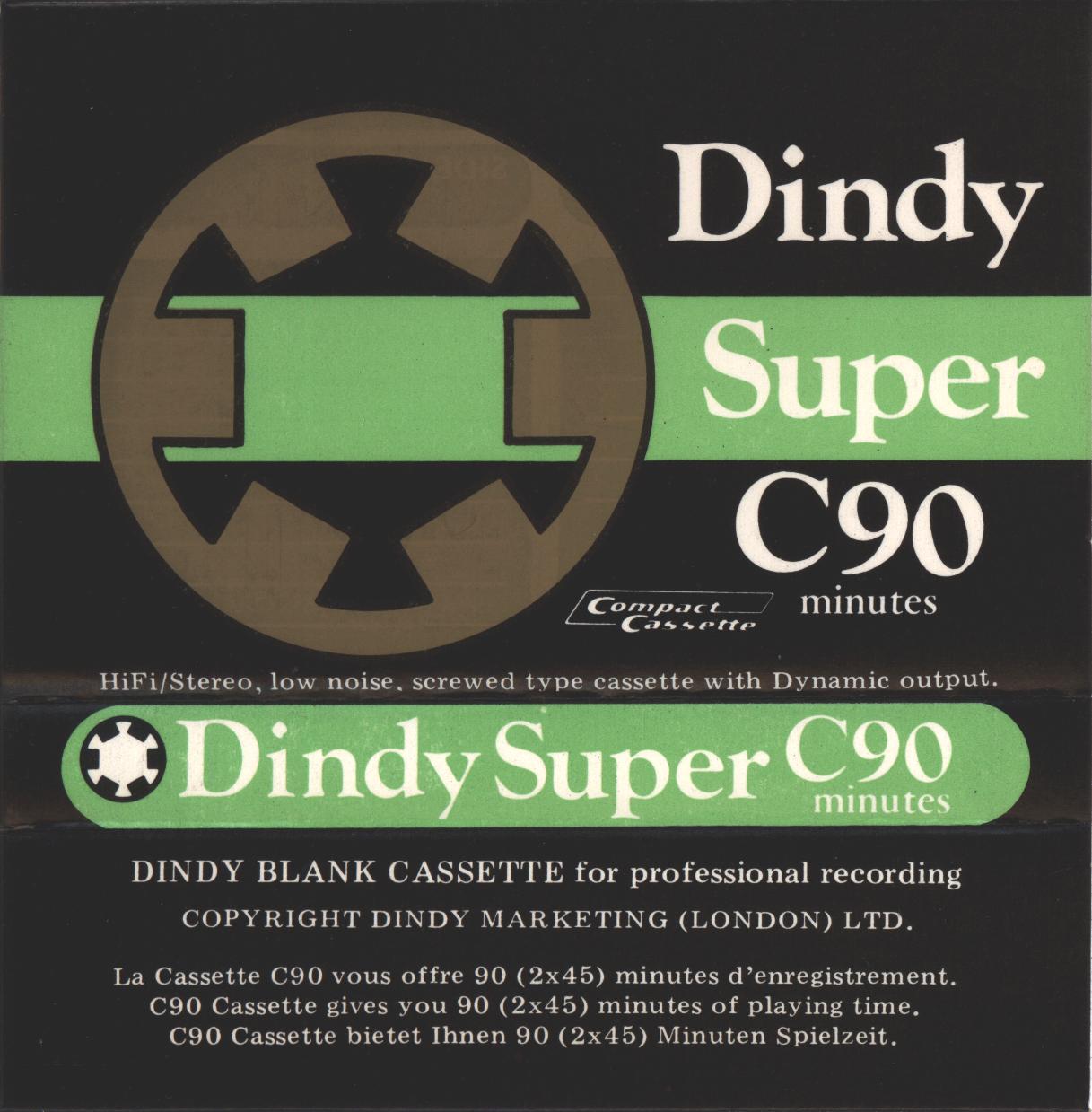 Compact Cassette Dindy Super 90 Type I Normal 1978 Europe