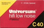 Compact Cassette Universum 40 Type I Normal 1974 Germany