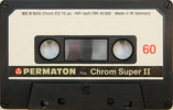 Compact Cassette Permaton Chrom Super II 60 Type II Chrome 1984 Europe