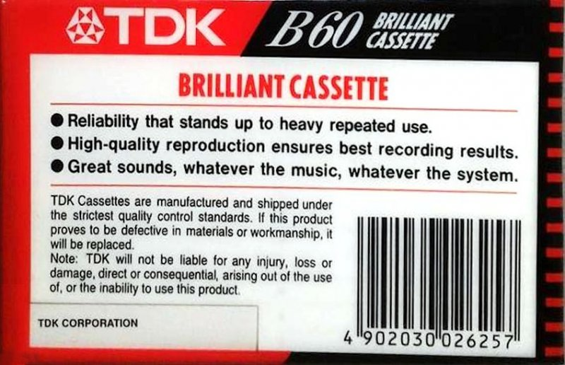 Compact Cassette: TDK  - B 60