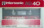 Compact Cassette Intersonic AD 40 Type I Normal Greece
