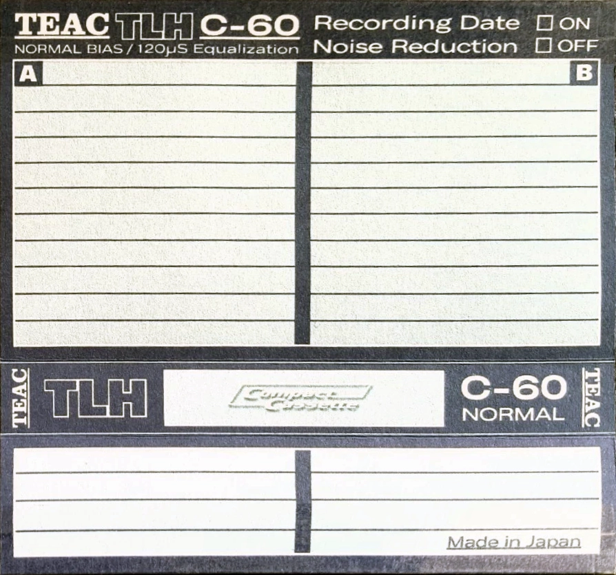 Compact Cassette Teac TLH 60 Type I Normal 1975 Japan