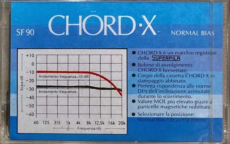Compact Cassette Chord-x SF 90 Type I Normal 1990 Italy