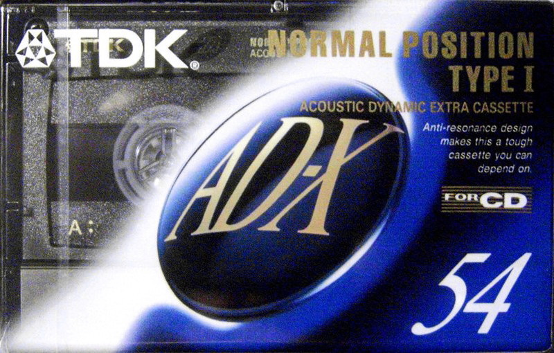 Compact Cassette TDK AD-X 54 "AD-X54A" Type I Normal 1992 Japan
