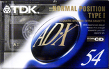 Compact Cassette TDK AD-X 54 "AD-X54A" Type I Normal 1992 Japan