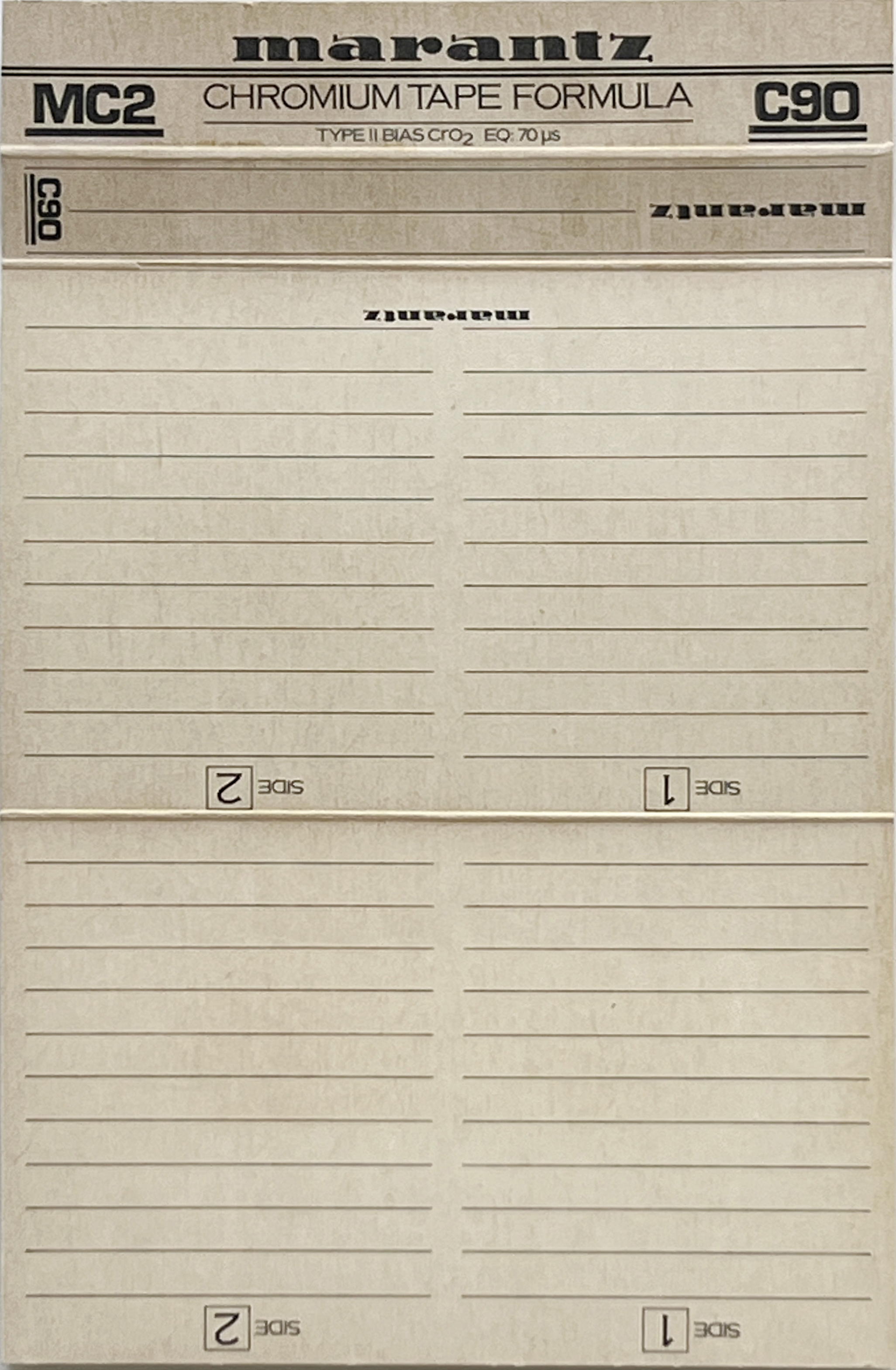 Compact Cassette Marantz MC2 90 Type II Chrome 1983 Europe