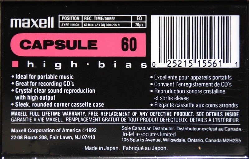 Compact Cassette: Maxell / Hitachi Maxell - Capsule 60