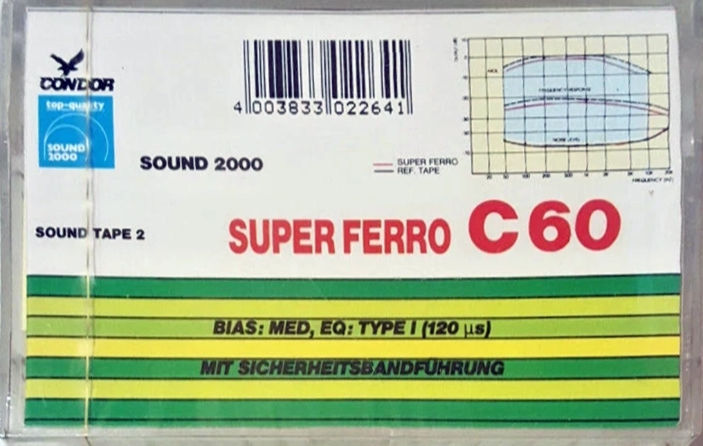 Compact Cassette Sound 2000 Sound Tape 2 60 "Condor" Type I Normal 1987 Germany