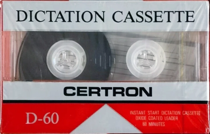 Compact Cassette Certron D / Dictation 60 Type I Normal 1992 USA