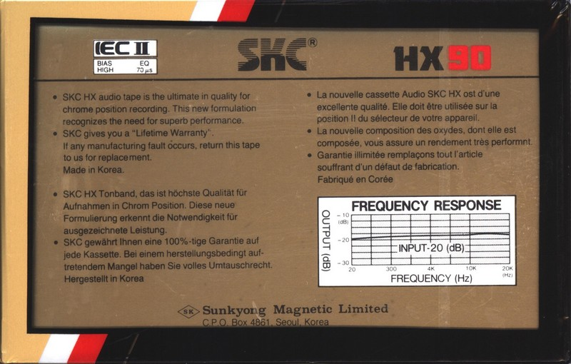 Compact Cassette SKC HX 90 Type II Chrome 1984 Europe