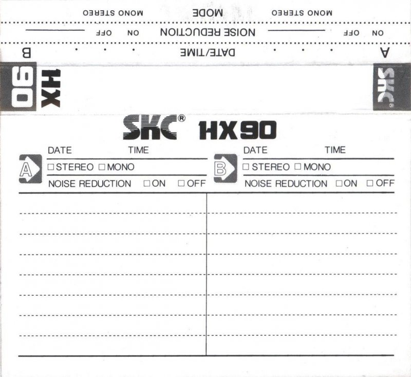 Compact Cassette SKC HX 90 Type II Chrome 1984 Europe